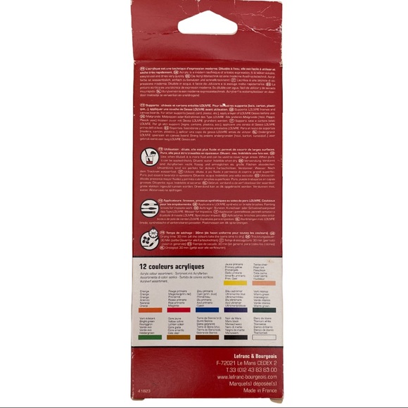 LEFRANC & BOURGEOIS LOUVRE ACRYLIC SET OF 12X10ML - Picture 3 of 3